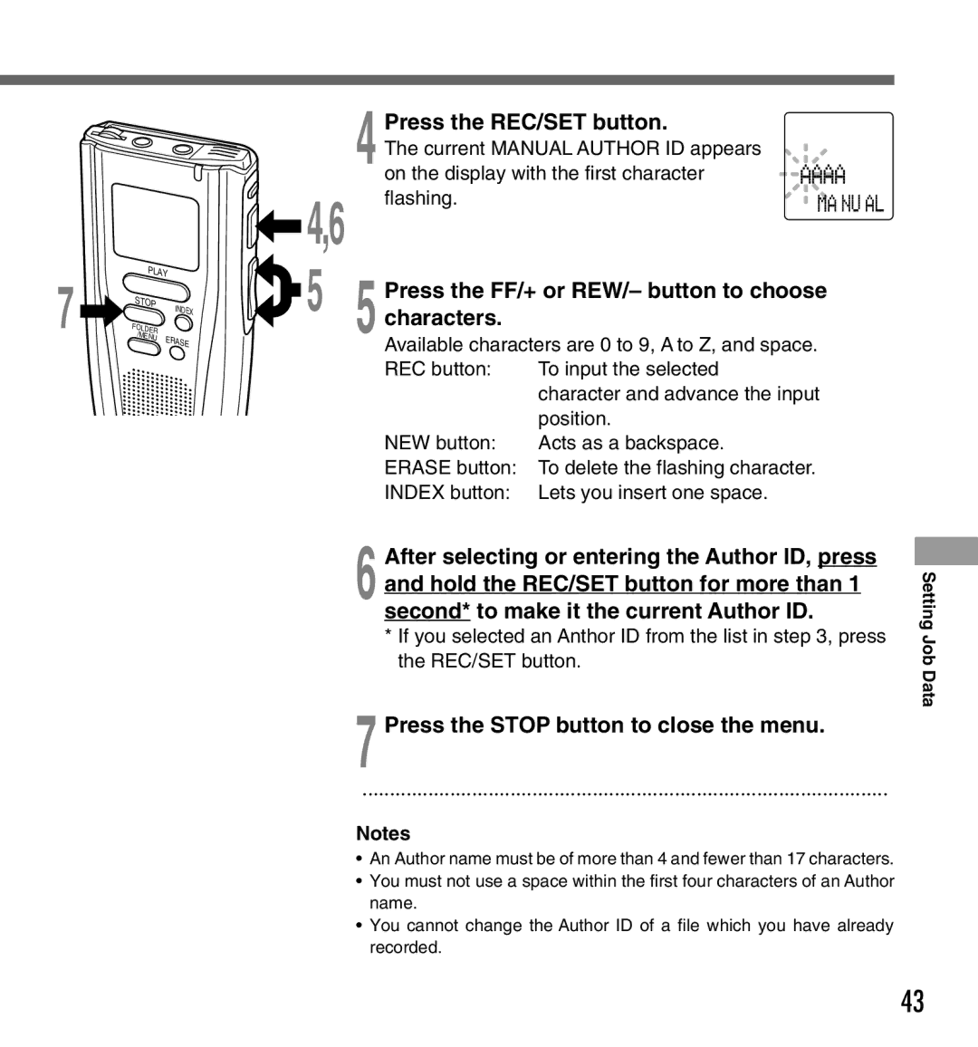 Olympus DS-3000 manual Position, NEW button Acts as a backspace Erase button, Index button Lets you insert one space 