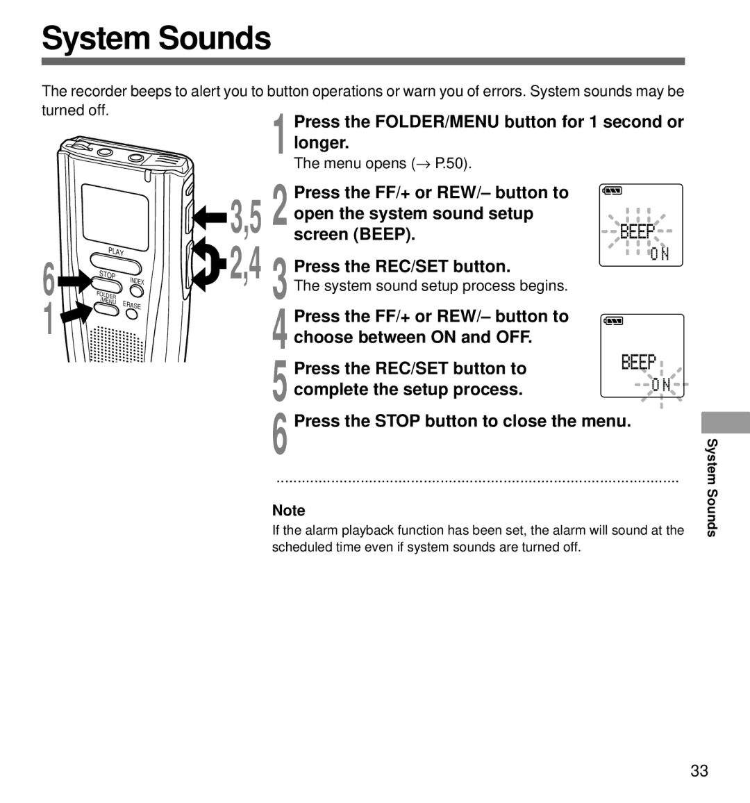 Olympus DS-3000 manual System Sounds 