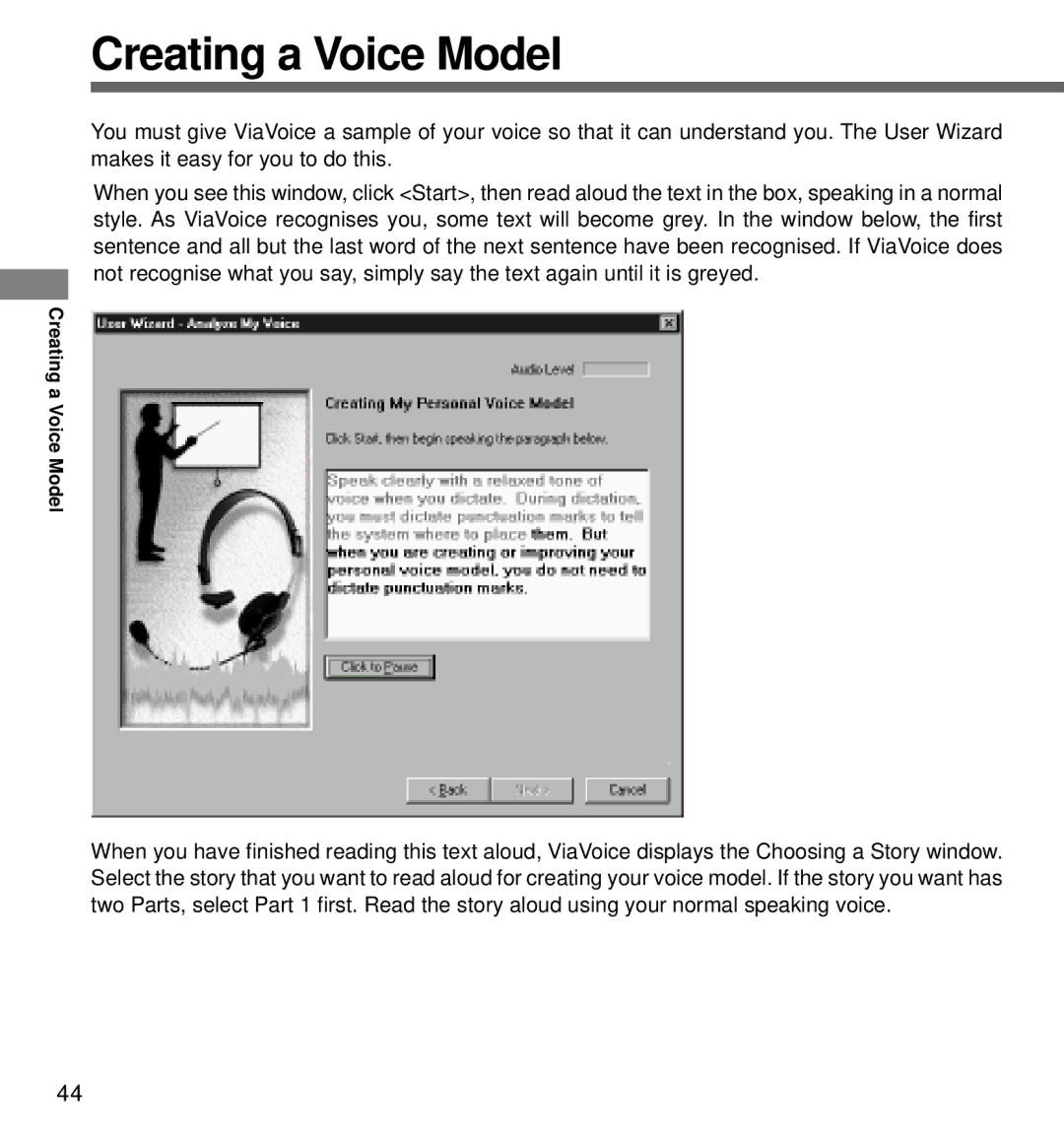 Olympus DS-320 manual Creating a Voice Model 