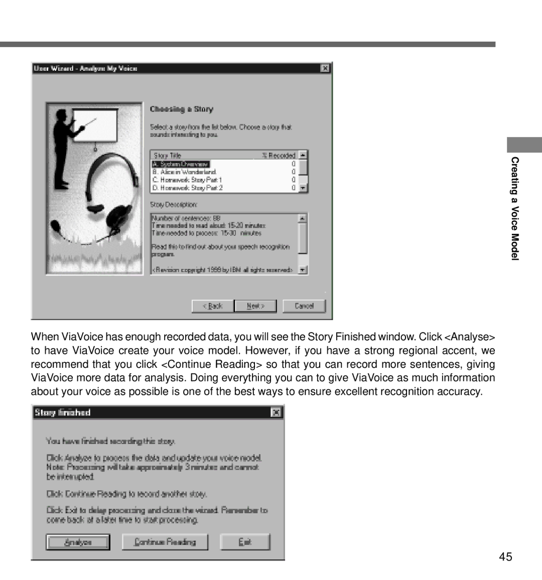 Olympus DS-320 manual Creating a Voice Model 