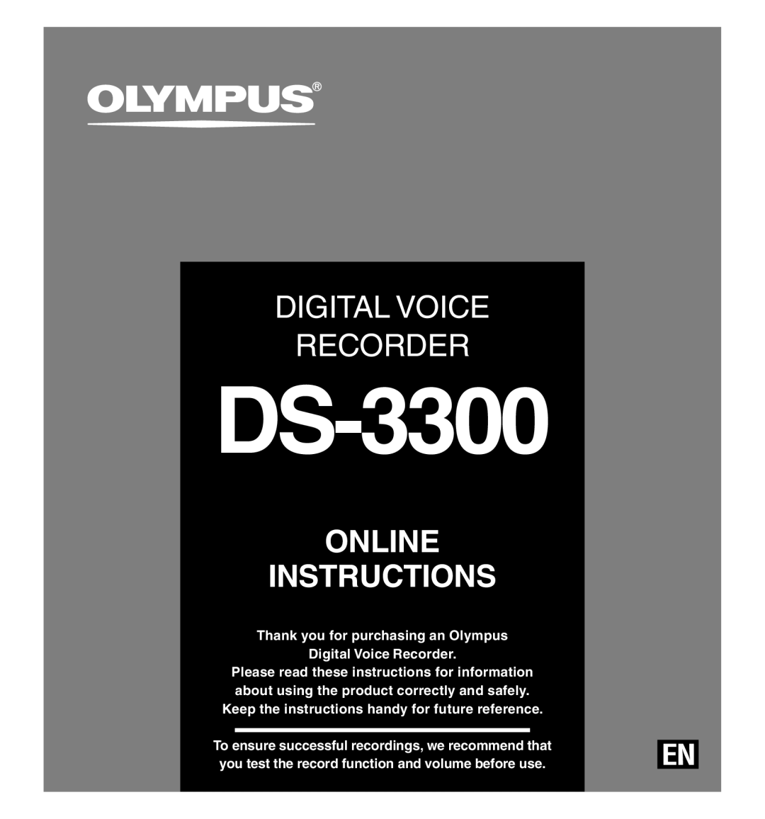 Olympus DS-3300 manual 