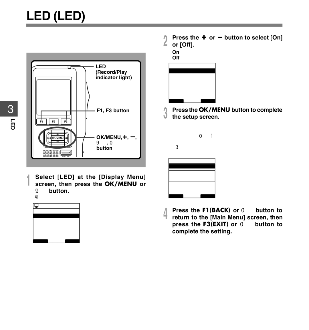Olympus DS-5000iD manual Led Led 