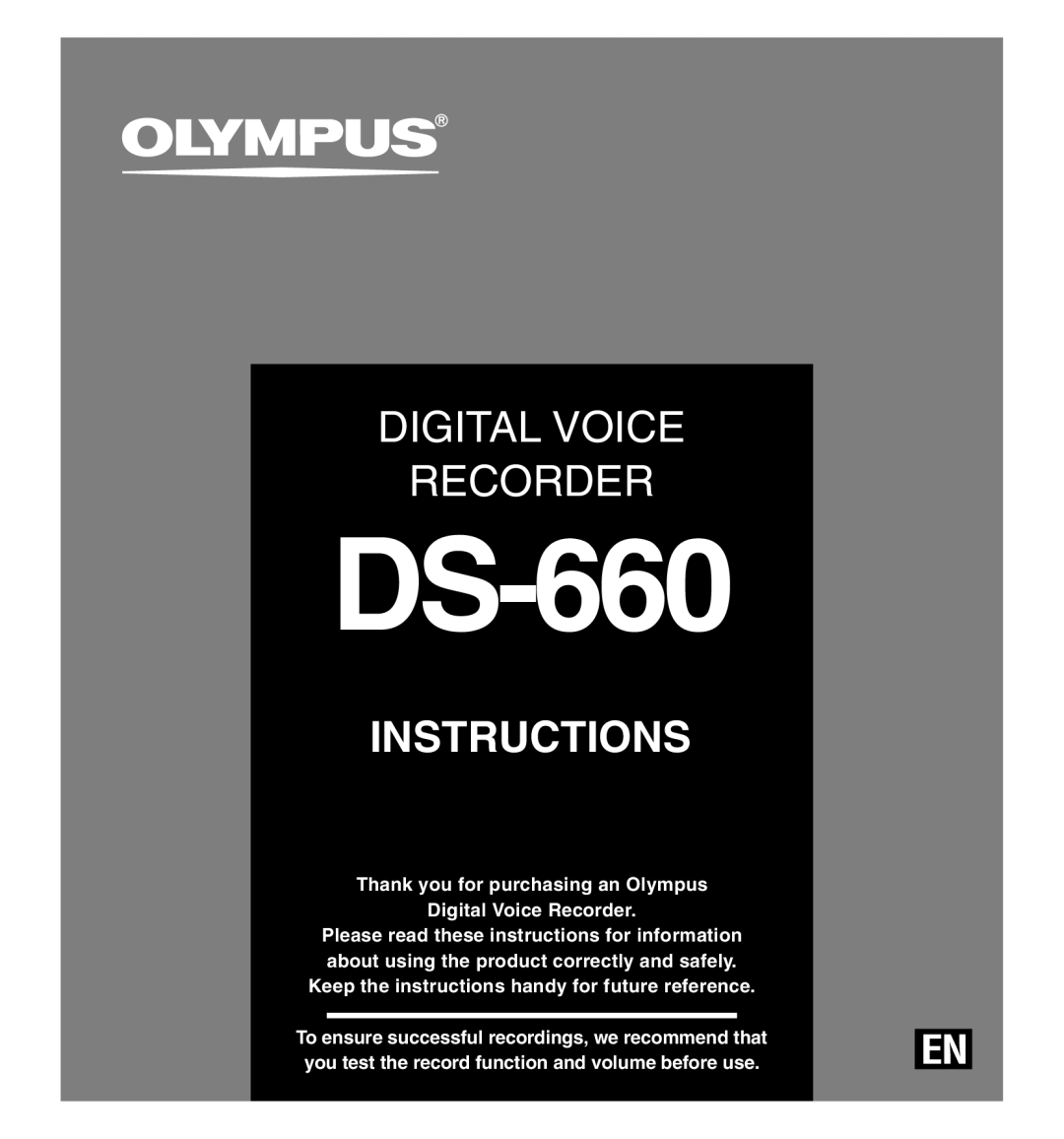 Olympus DS-660 manual 