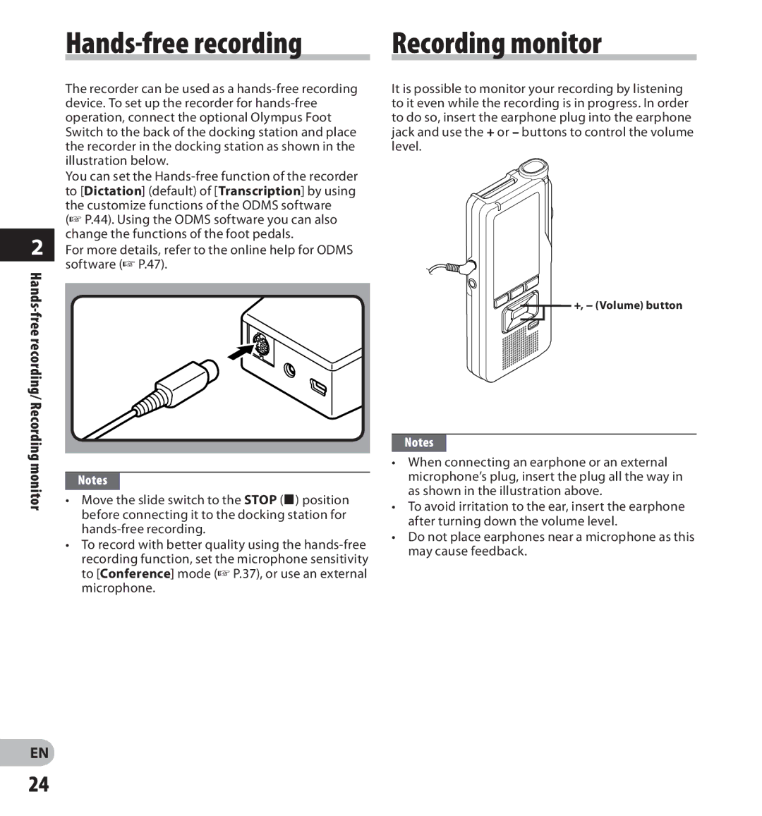 Olympus DS-7000 manual Recording monitor 