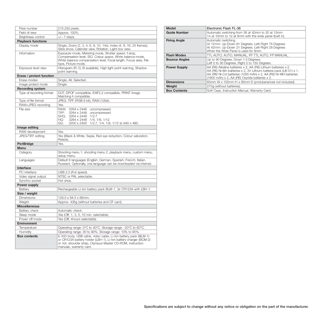 Olympus E-500 manual Erase / protect function 