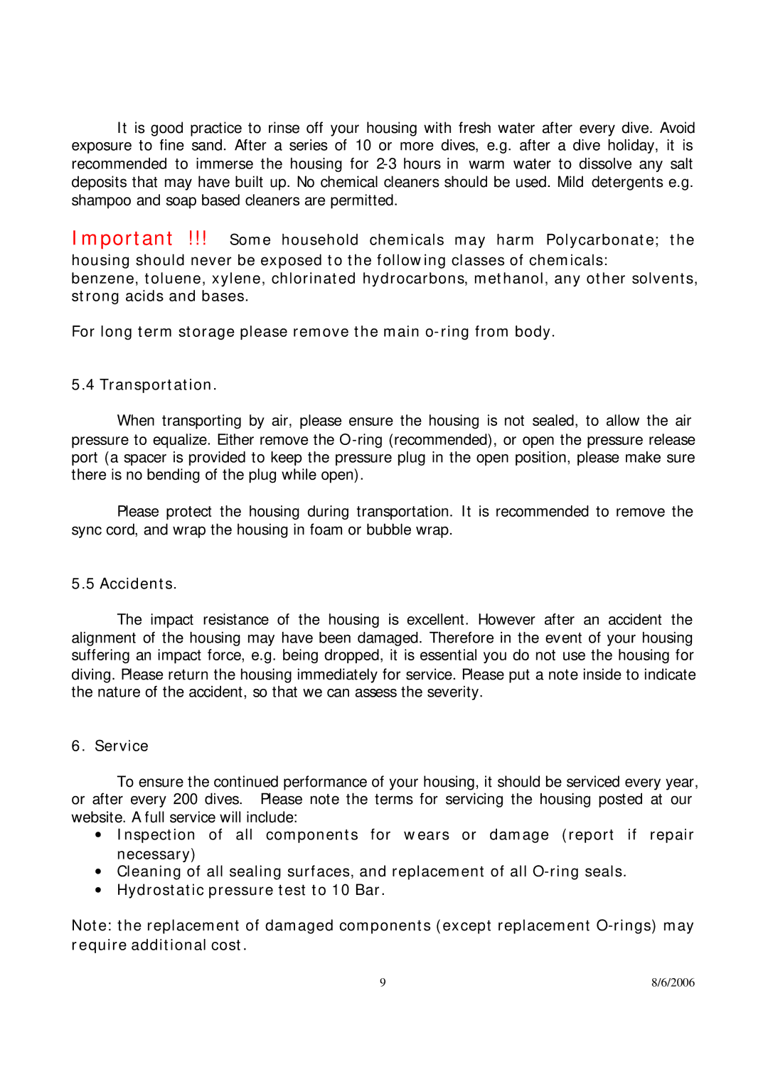 Olympus FL-50 user manual Accidents, Service 