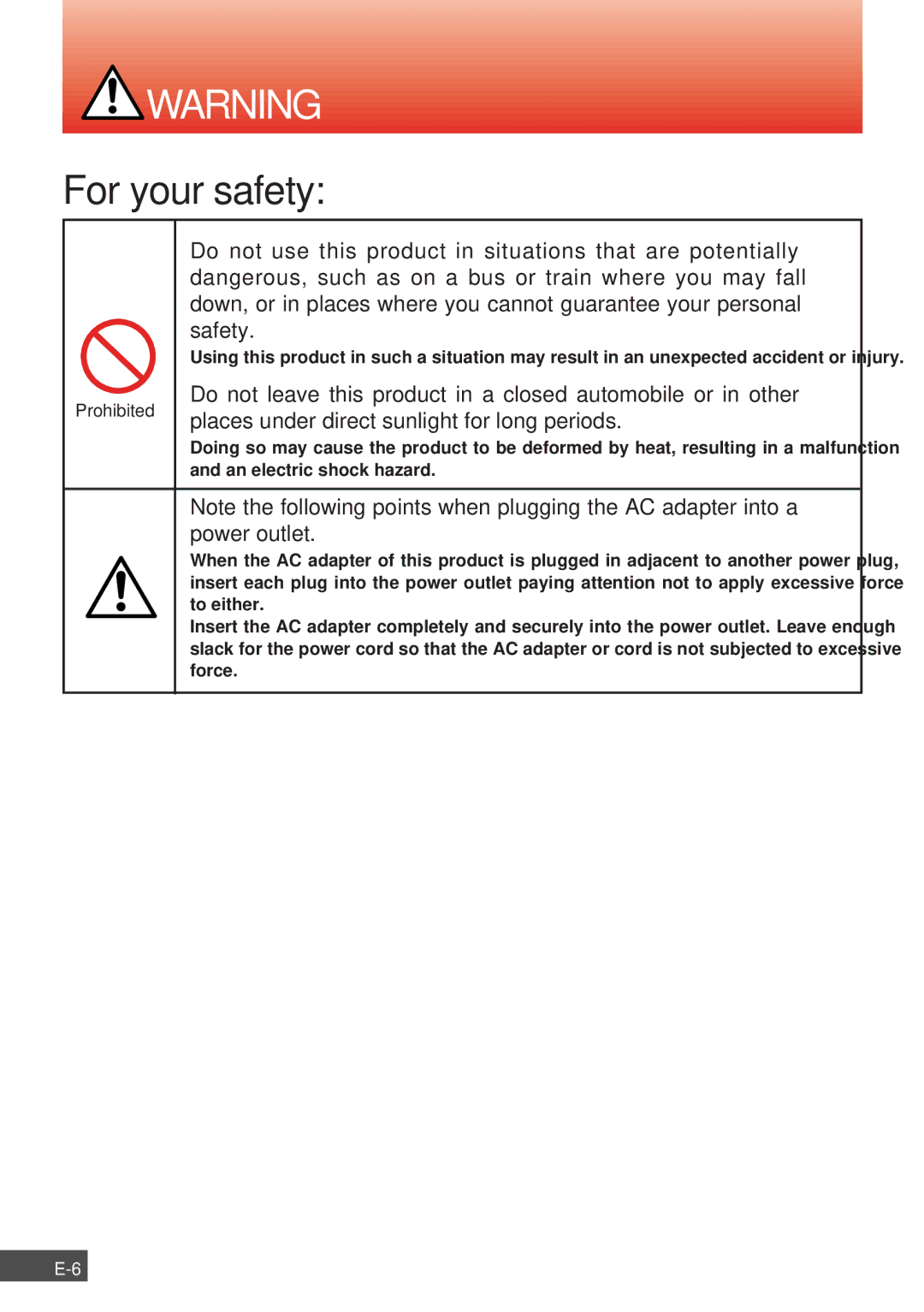 Olympus FMD-150W-US instruction manual For your safety 