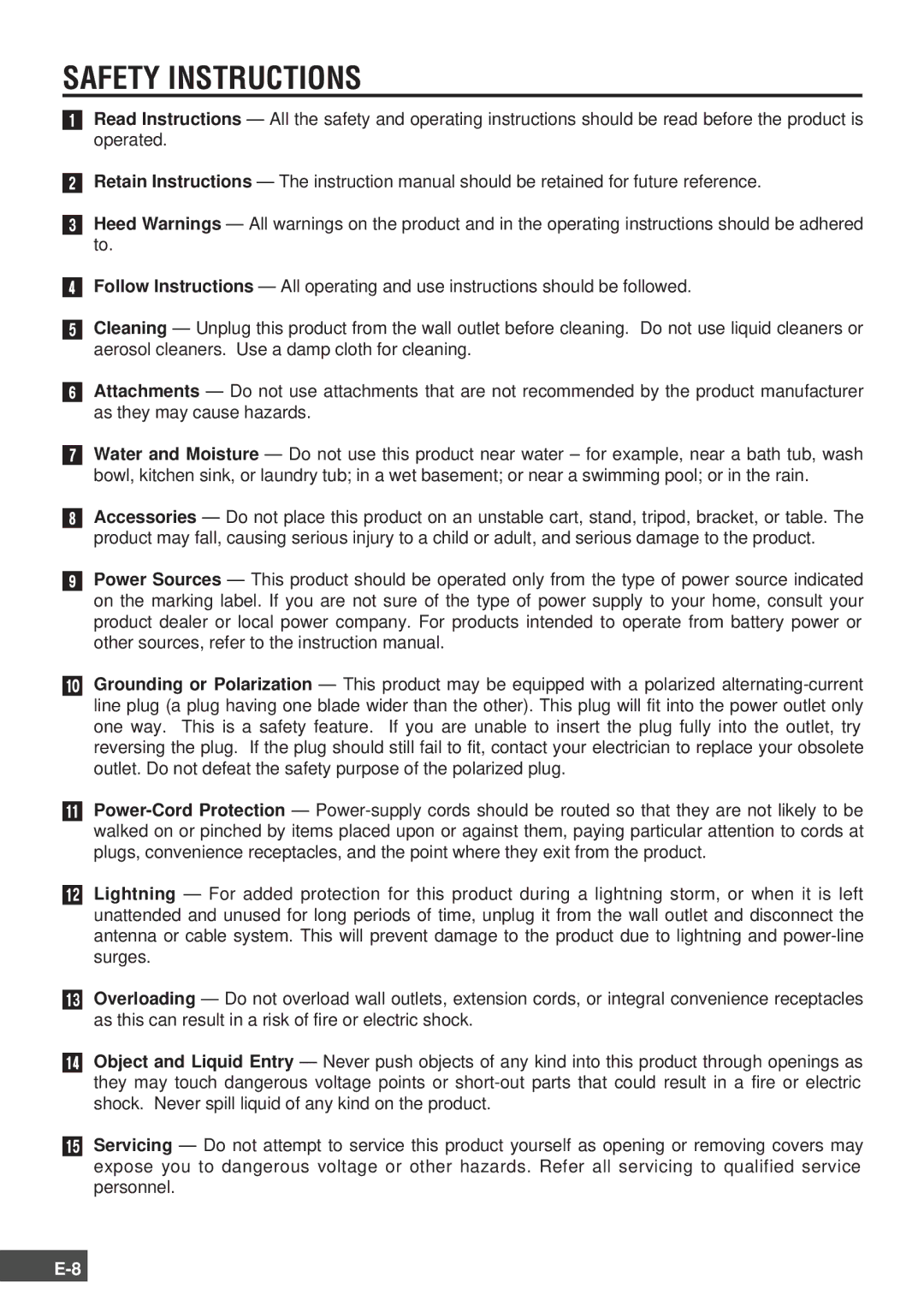 Olympus FMD-150W-US instruction manual Safety Instructions 