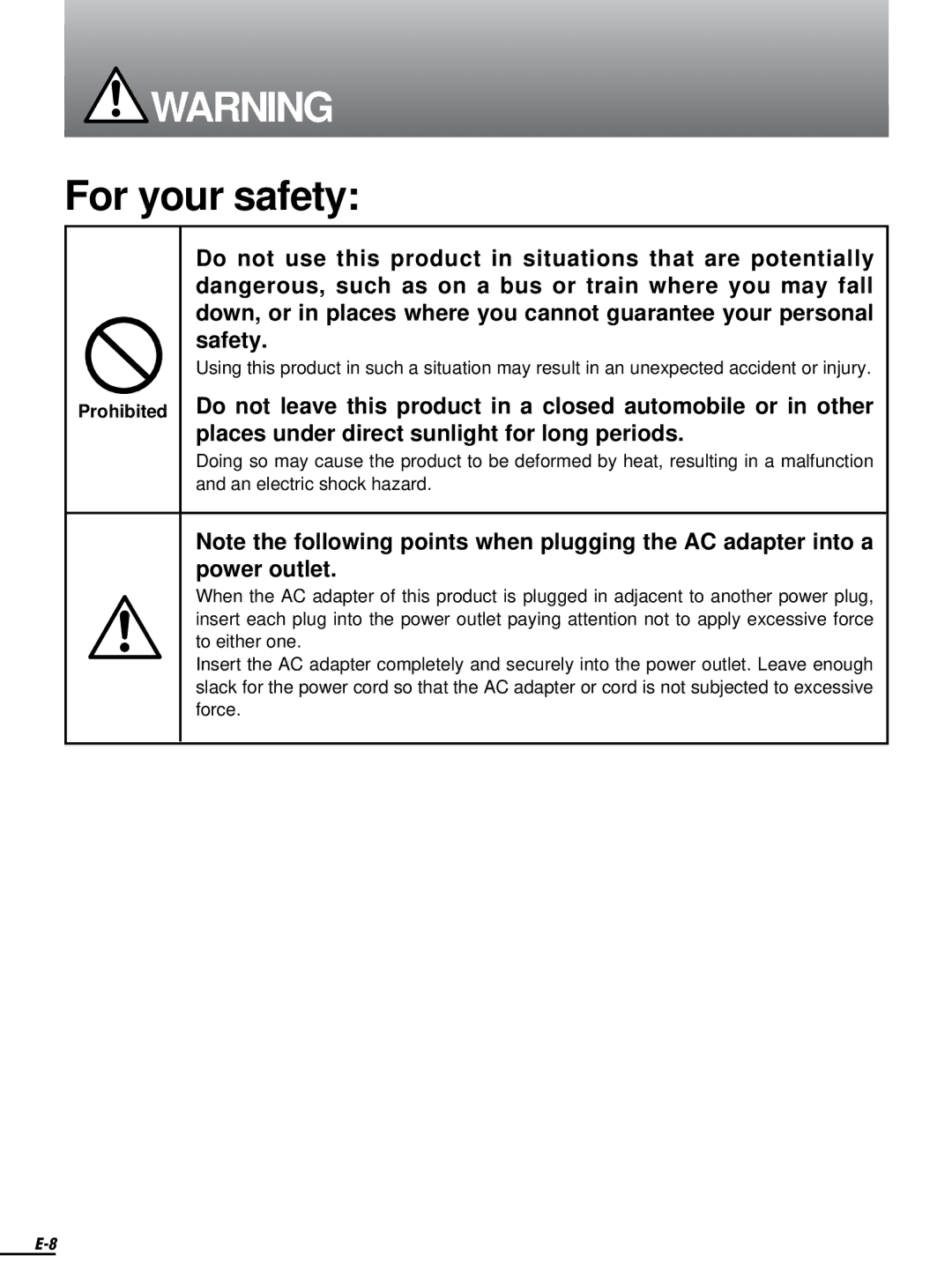 Olympus FMD-250W instruction manual For your safety 