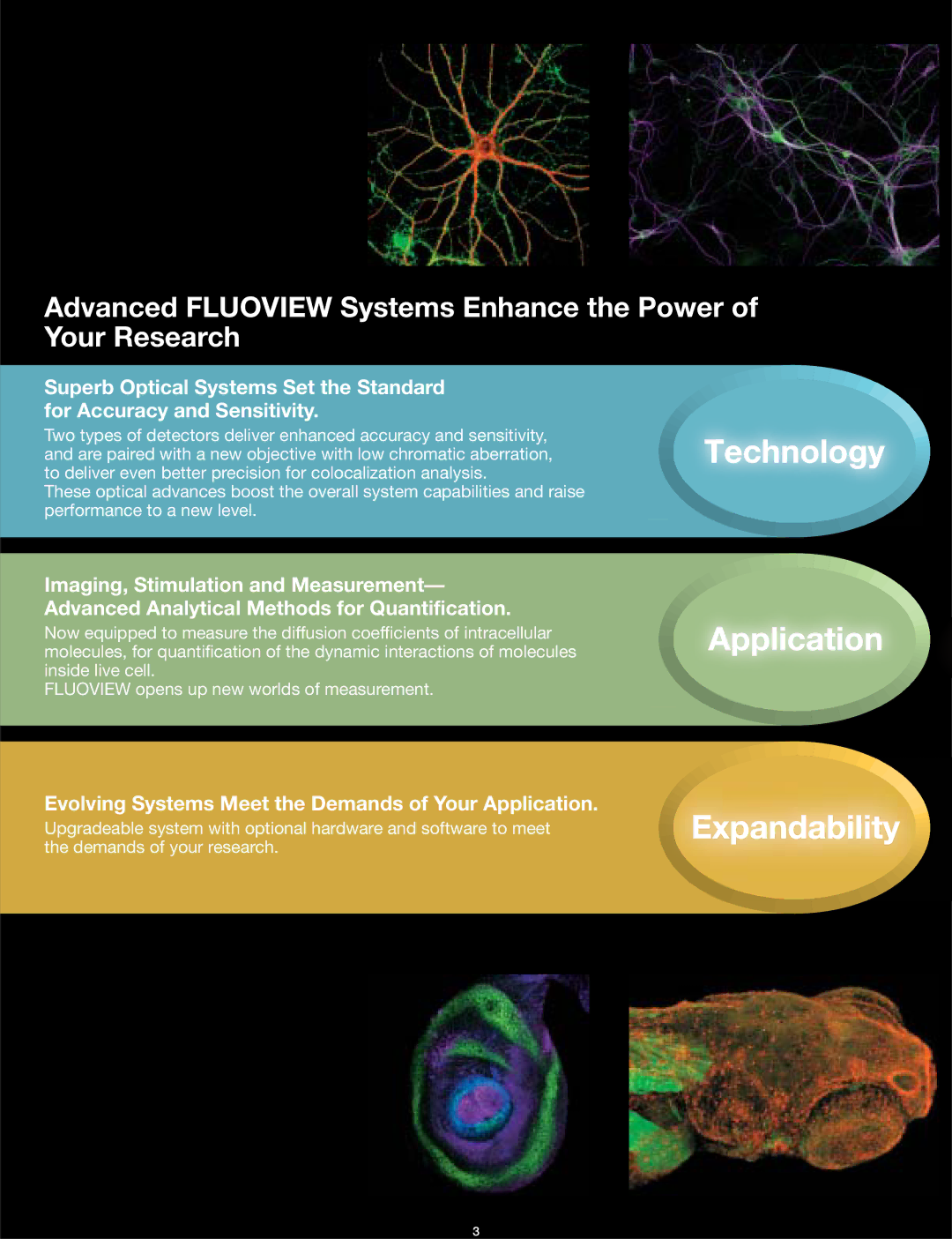 Olympus FV1000 manual Advanced Fluoview Systems Enhance the Power of Your Research 