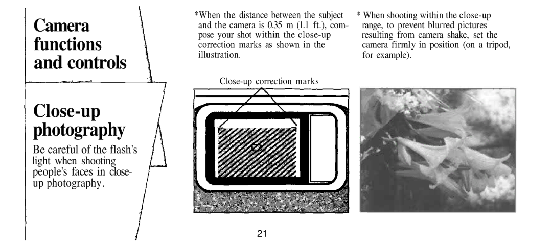 Olympus Infinity Stylus manual Controls, Photography, Be careful of the flashs 