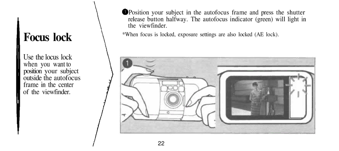 Olympus Infinity Stylus manual Focus lock, Use the locus lock, When you want to 