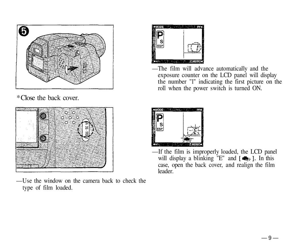 Olympus IS-1 manual Close the back cover 