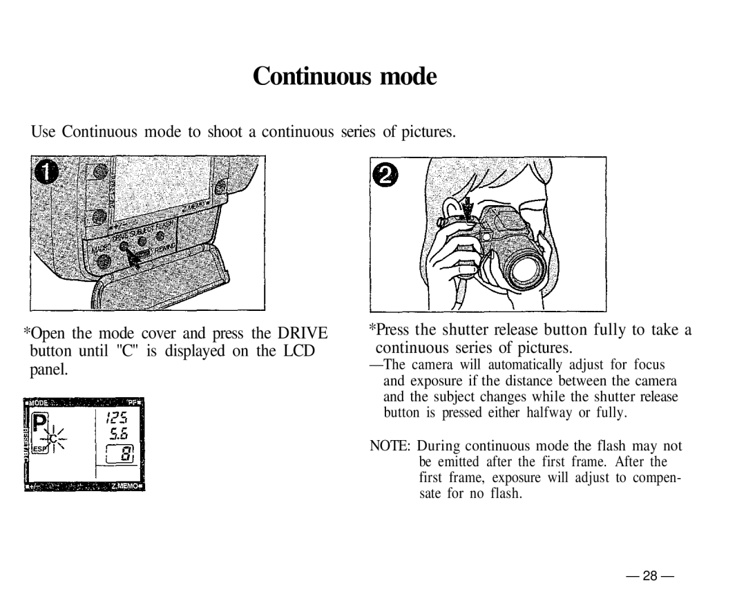 Olympus IS-1 manual Continuous mode 