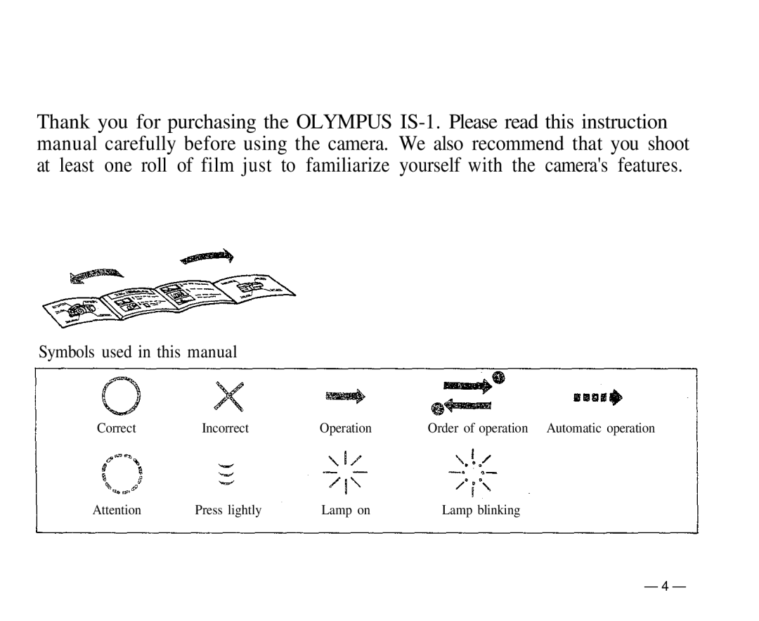 Olympus IS-1 Symbols used in this manual 