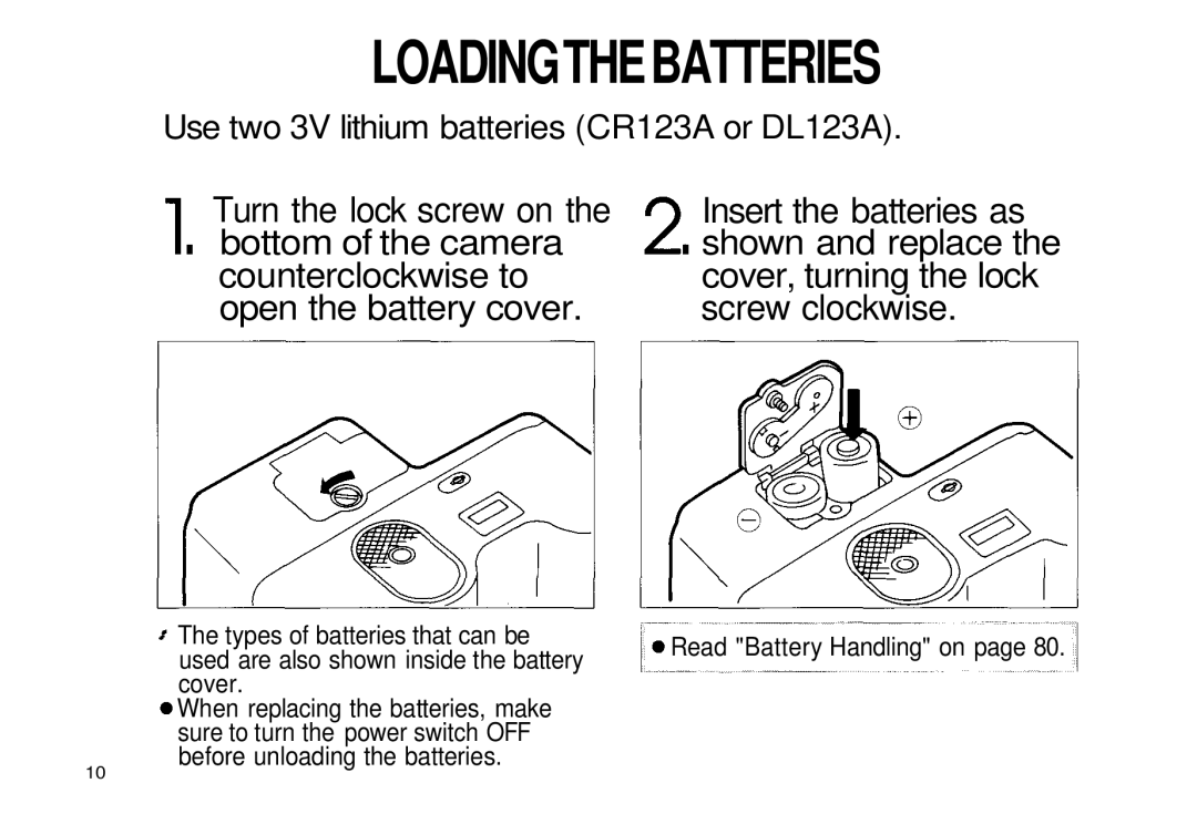 Olympus iS-3 DLX manual Loadingthebatteries 