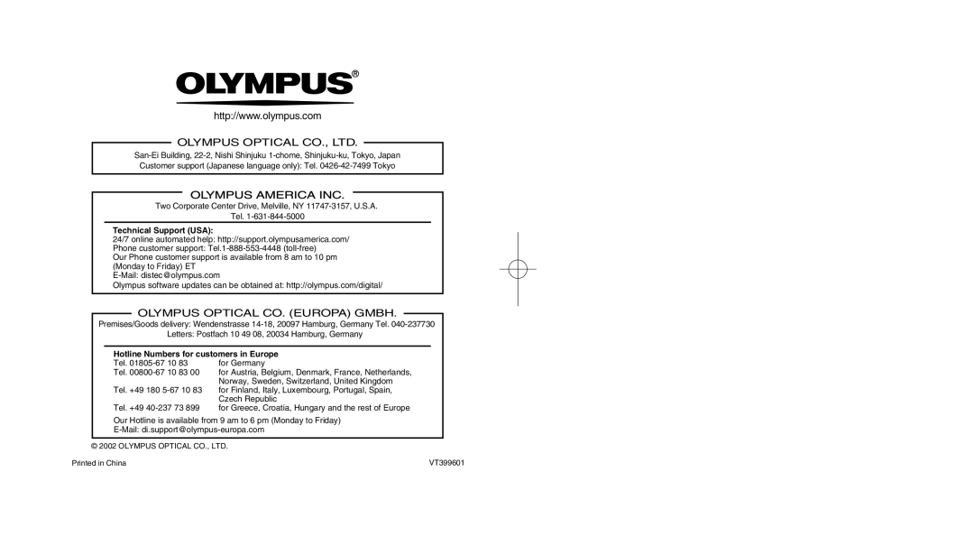 Olympus LI 10C instruction manual Olympus Optical CO. Europa Gmbh 