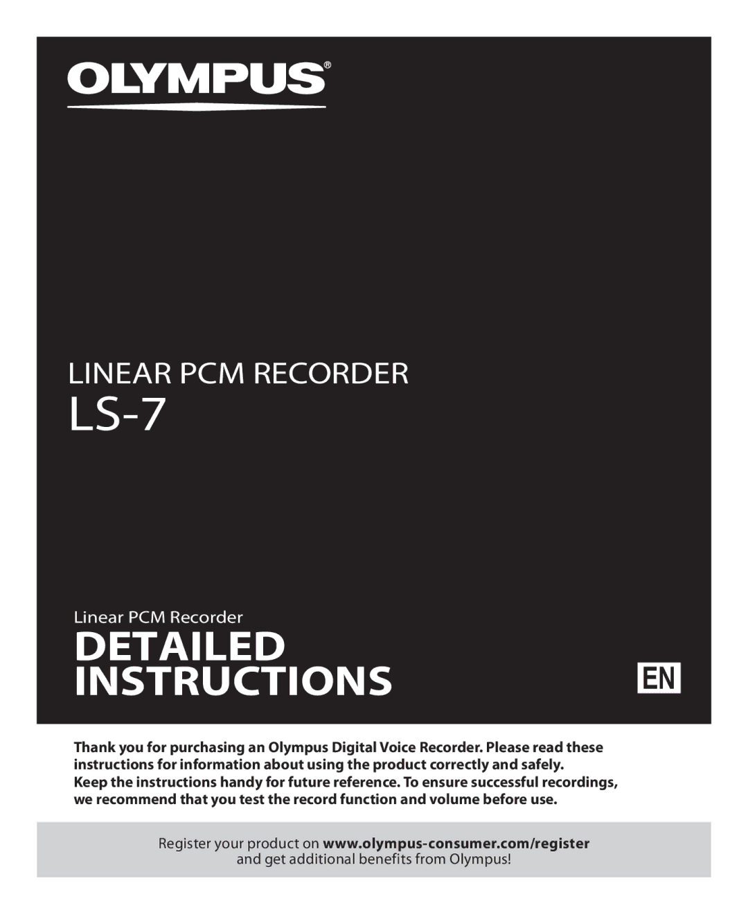 Olympus LS-7 manual 