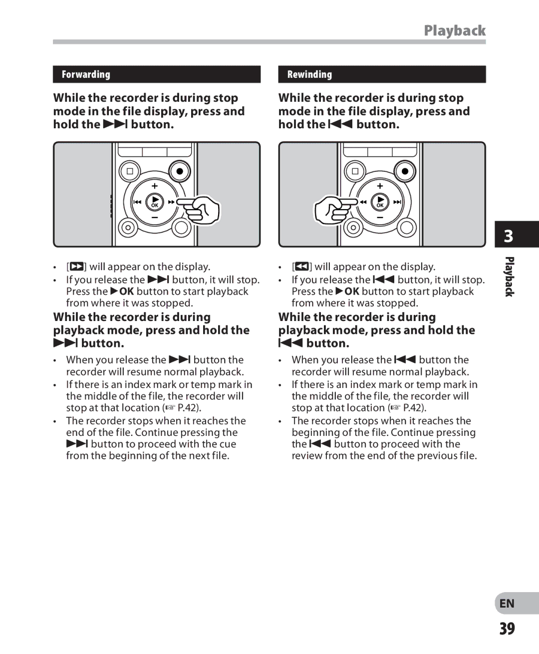 Olympus LS-7 manual While, Hold the 9button Hold the 0button 