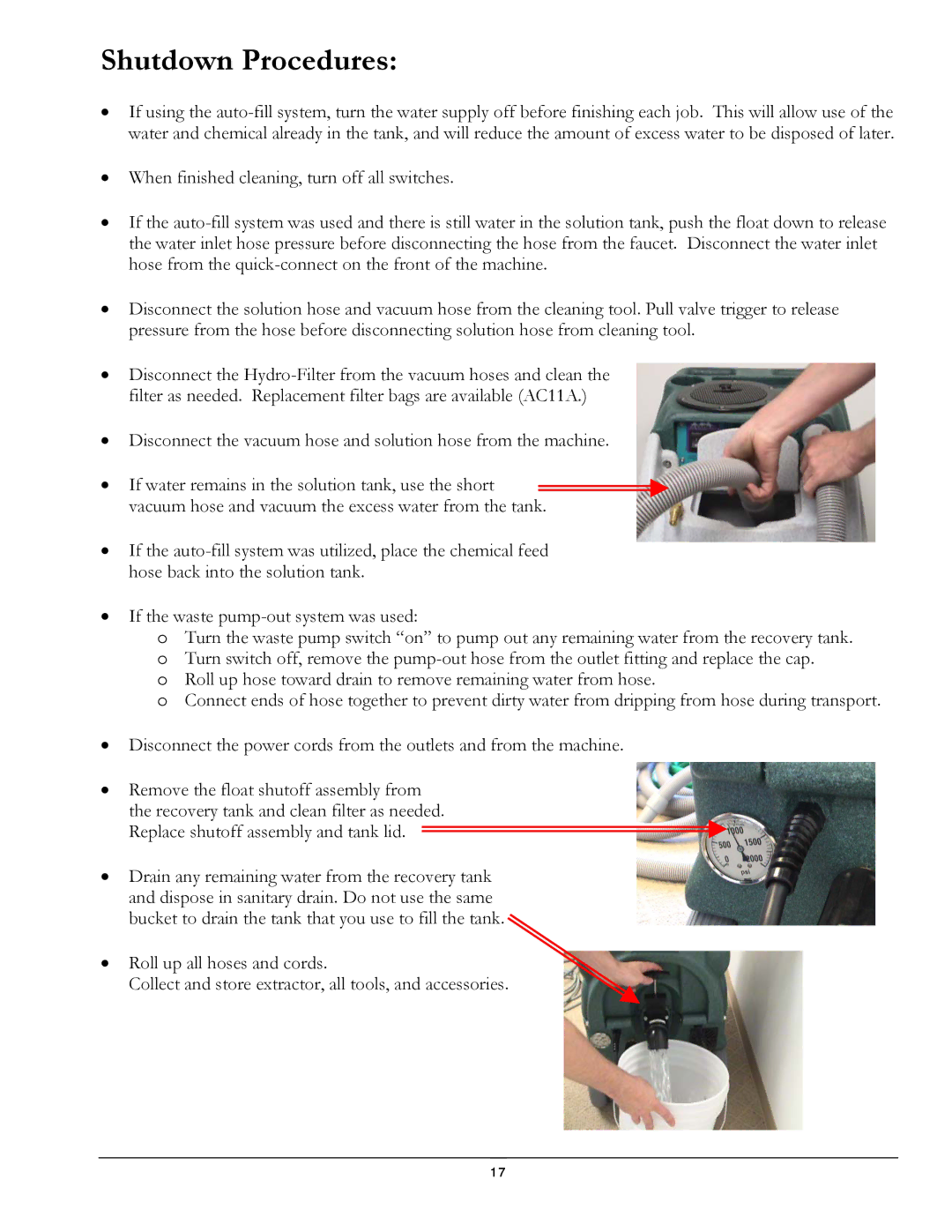 Olympus M1200 manual Shutdown Procedures 