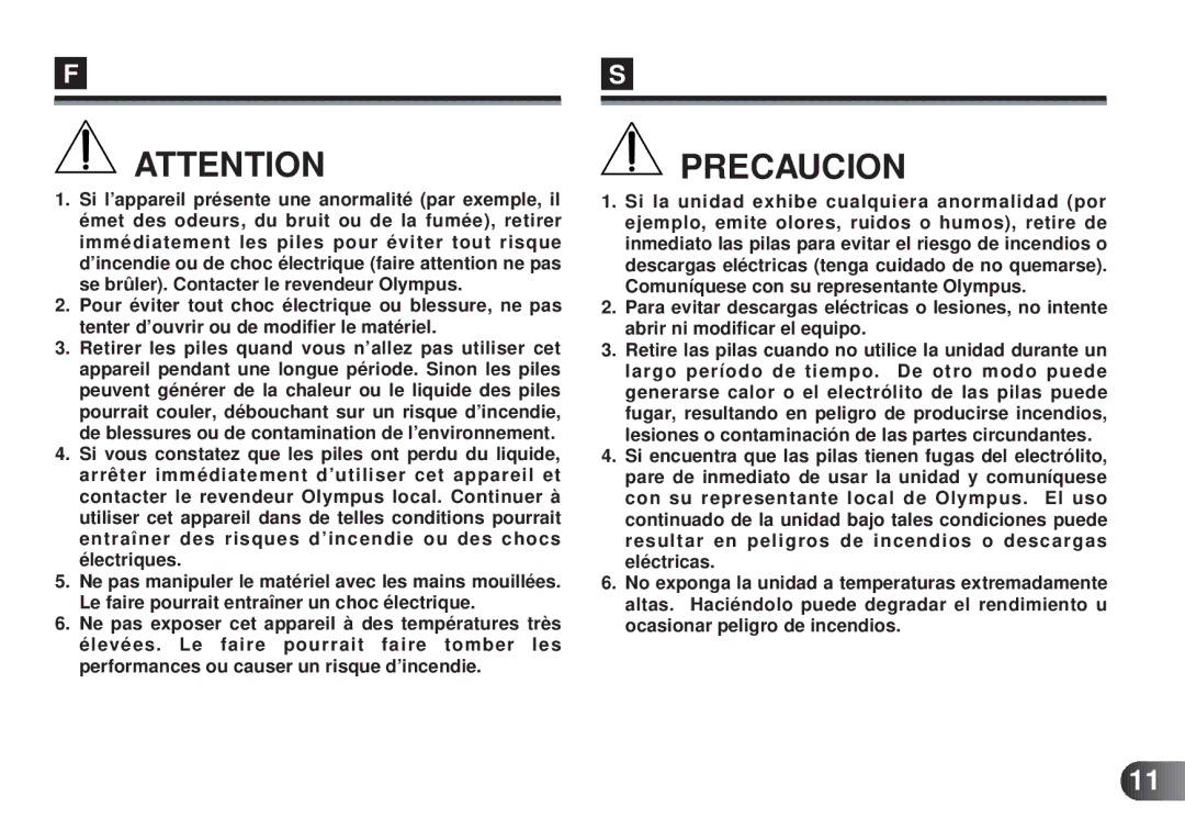 Olympus MAFP-1E manual Precaucion 