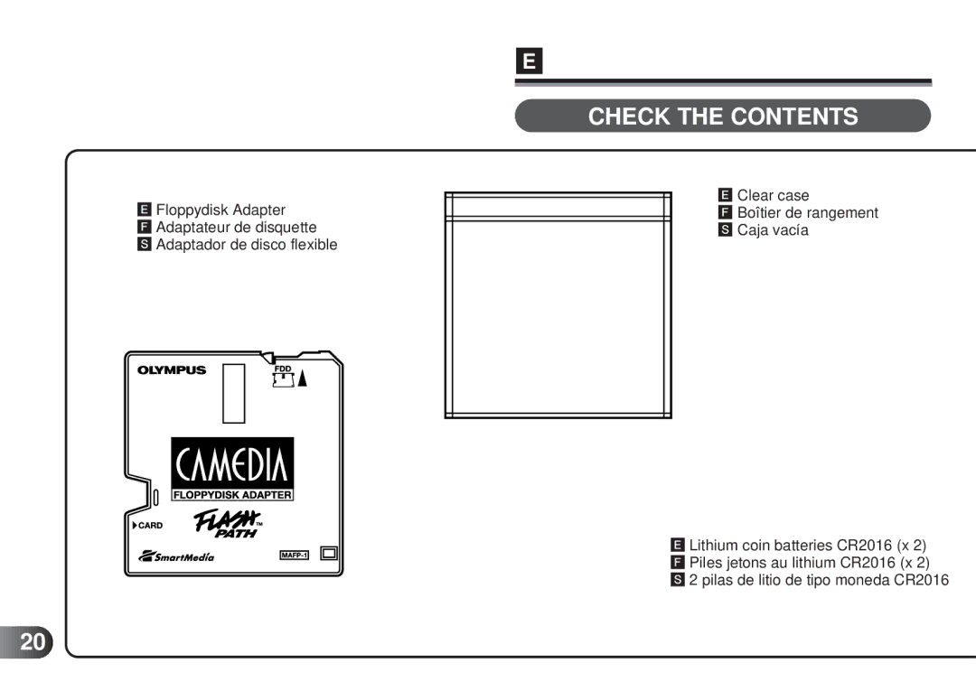 Olympus MAFP-1E manual Check the Contents 