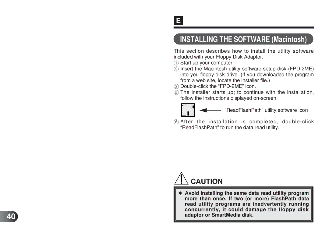 Olympus MAFP-1E manual Installing the Software Macintosh 