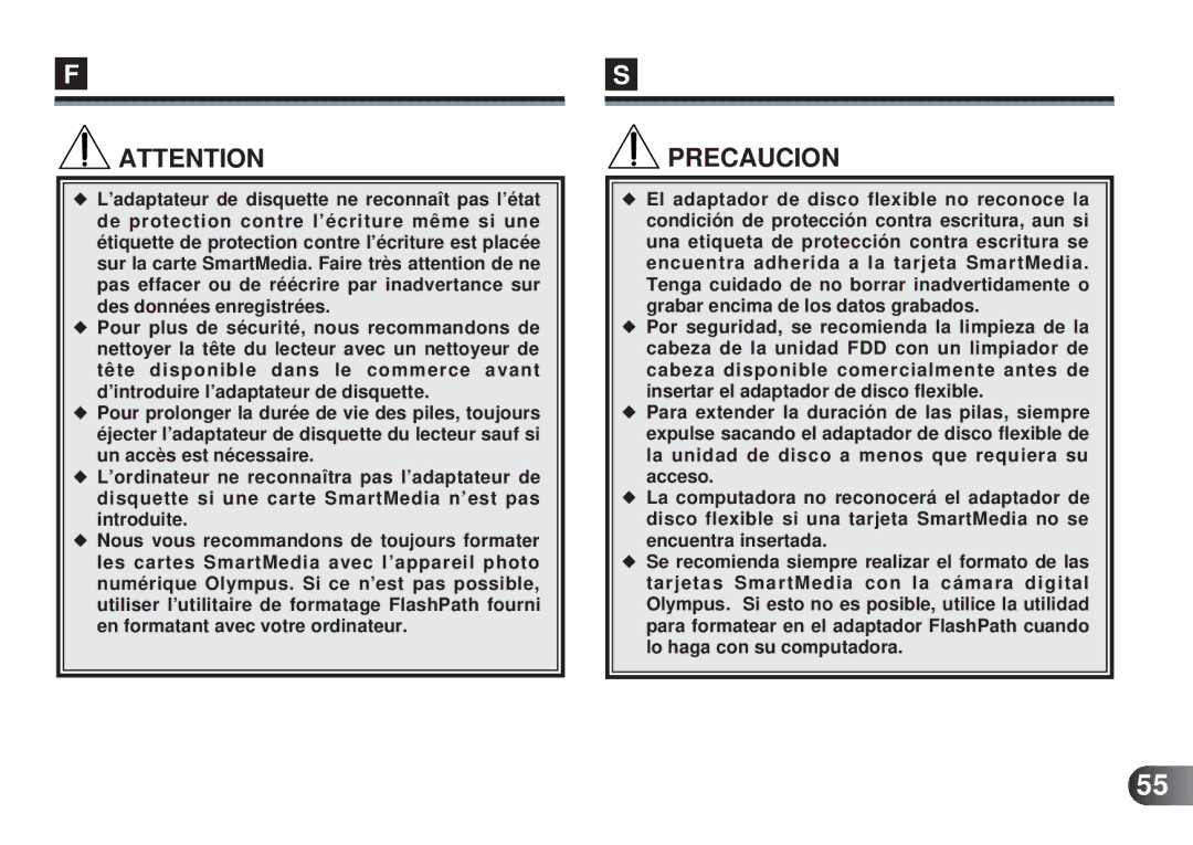 Olympus MAFP-1E manual Precaucion 