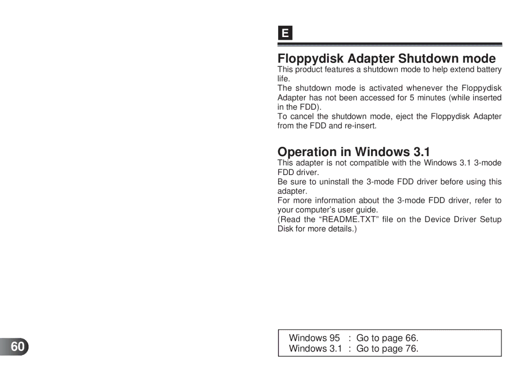 Olympus MAFP-1E manual Floppydisk Adapter Shutdown mode, Operation in Windows 