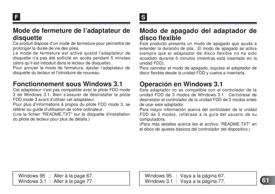 Olympus MAFP-1E manual Mode de fermeture de l’adaptateur de disquette, Modo de apagado del adaptador de disco flexible 