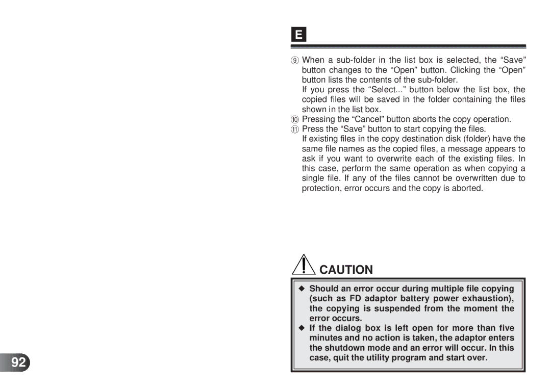 Olympus MAFP-1E manual Shown in the list box 