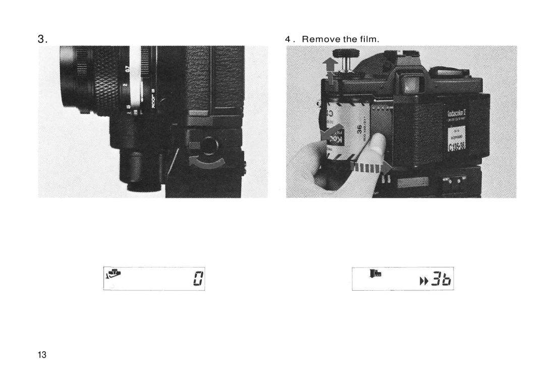 Olympus Motor Drive 2 manual Remove the film 