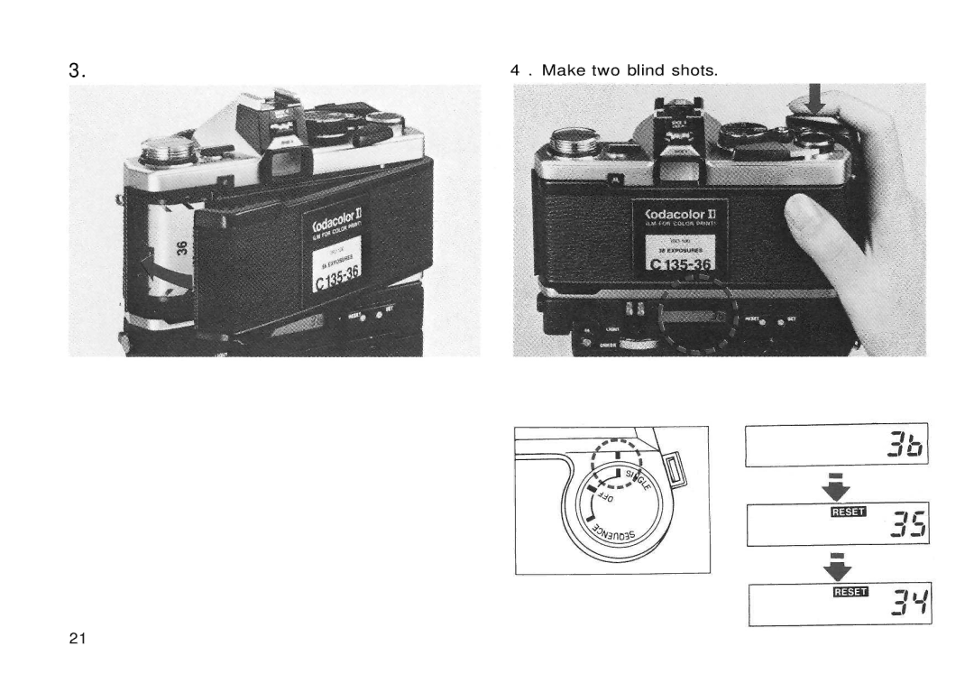 Olympus Motor Drive 2 manual Make two blind shots 