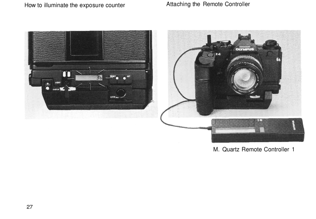 Olympus Motor Drive 2 manual How to illuminate the exposure counter 