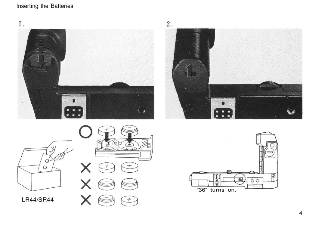 Olympus Motor Drive 2 manual Inserting the Batteries 