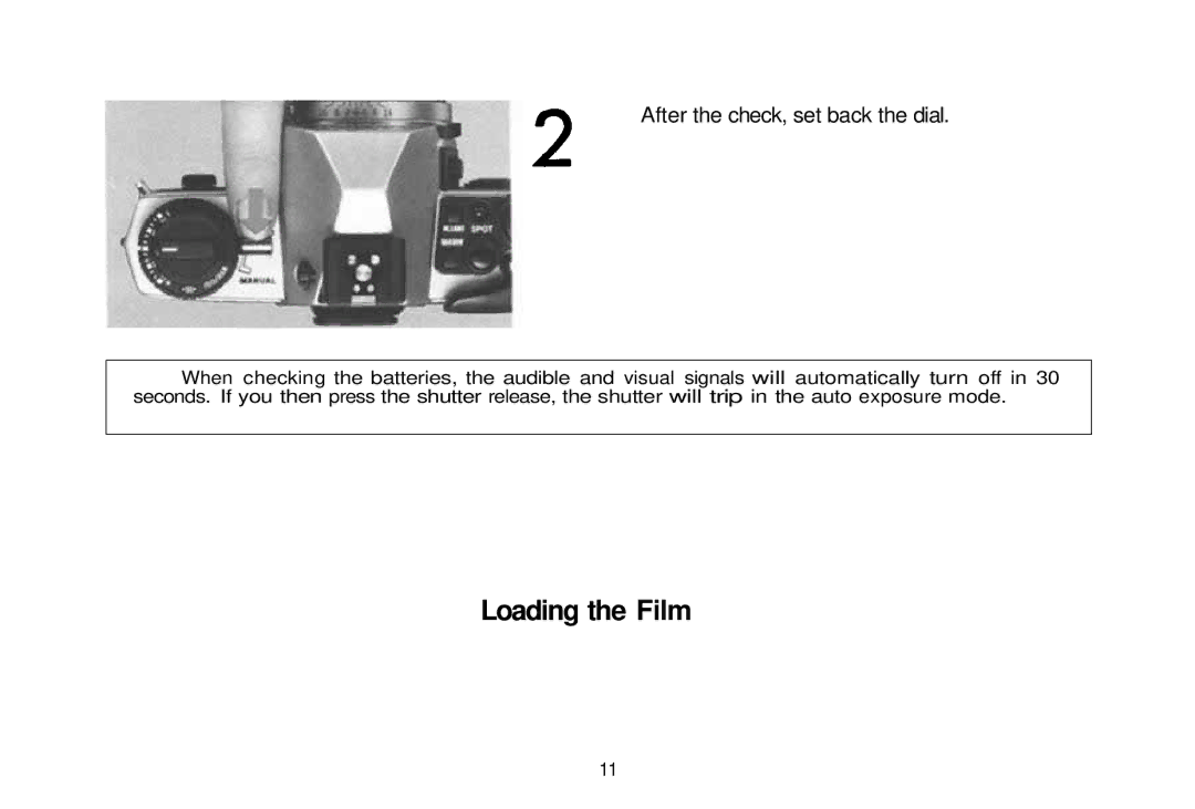 Olympus om-4t, 101200 manual Loading the Film, After the check, set back the dial 