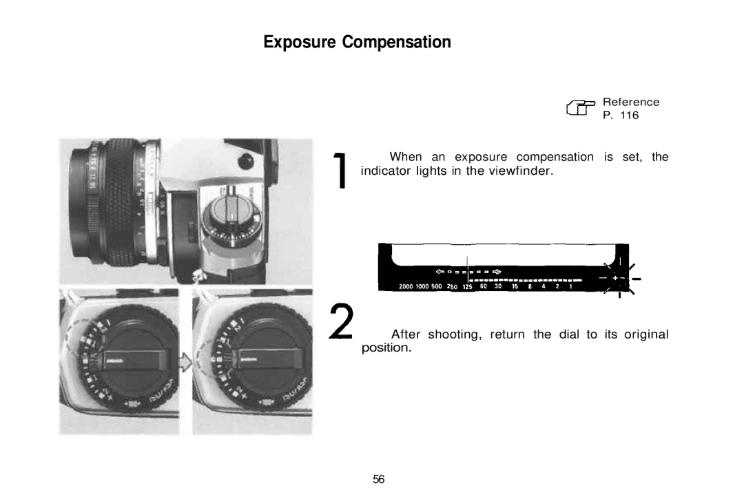 Olympus 101200, om-4t manual Exposure Compensation 