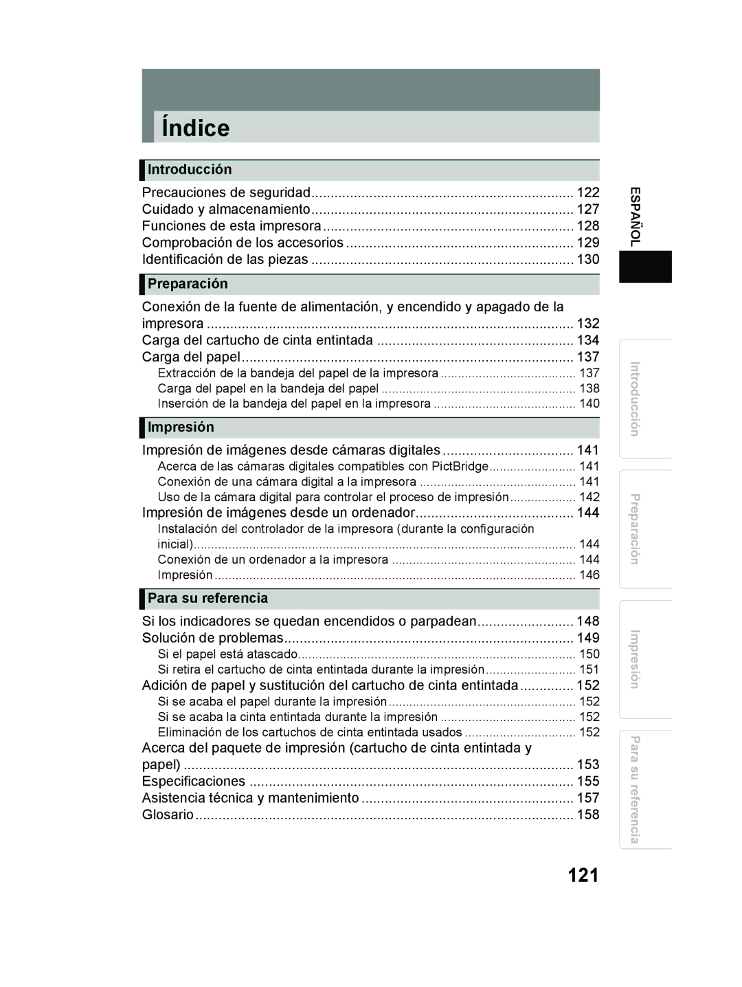 Olympus P-11 instruction manual Índice, 121 