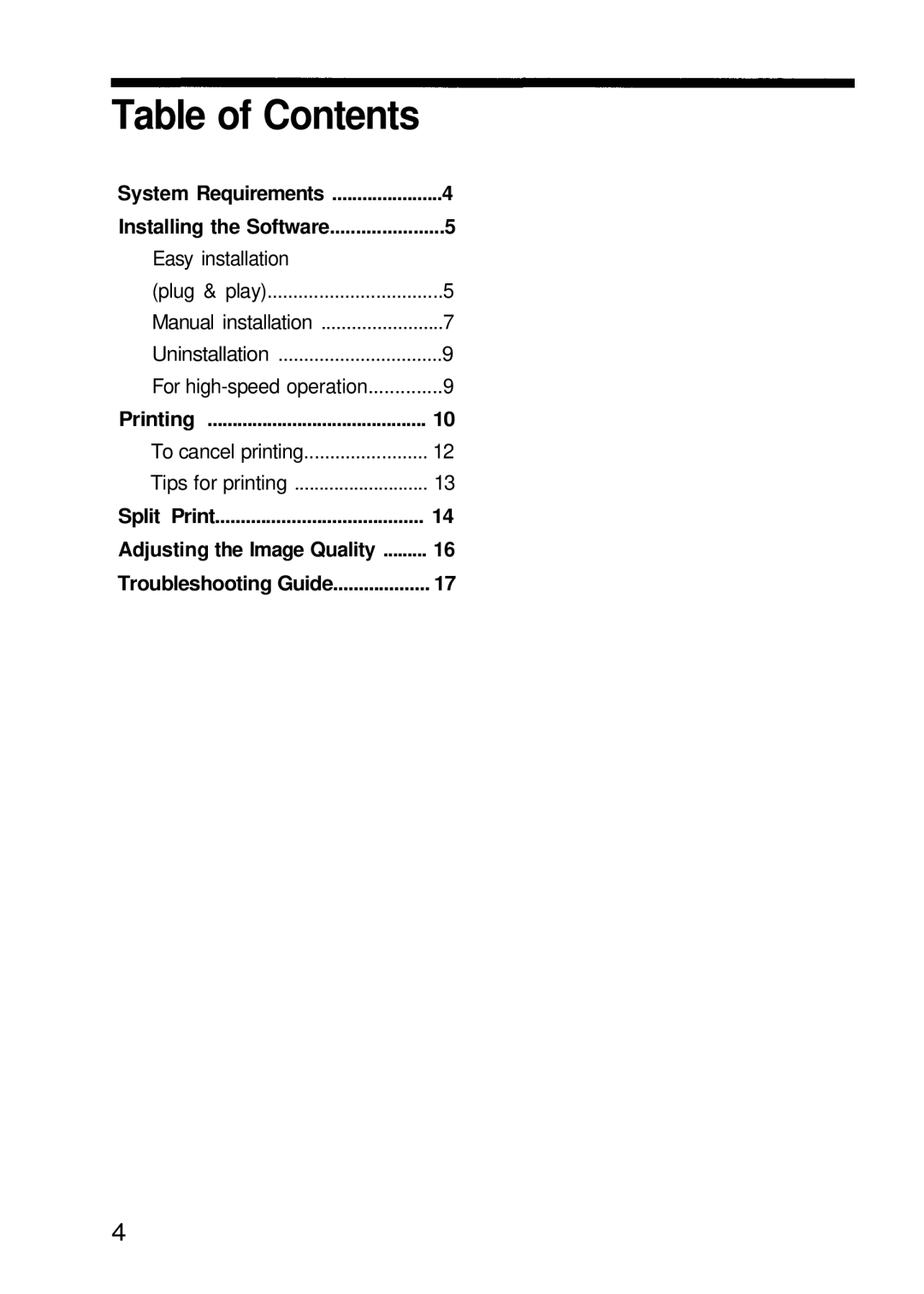 Olympus P-200 manual Table of Contents 