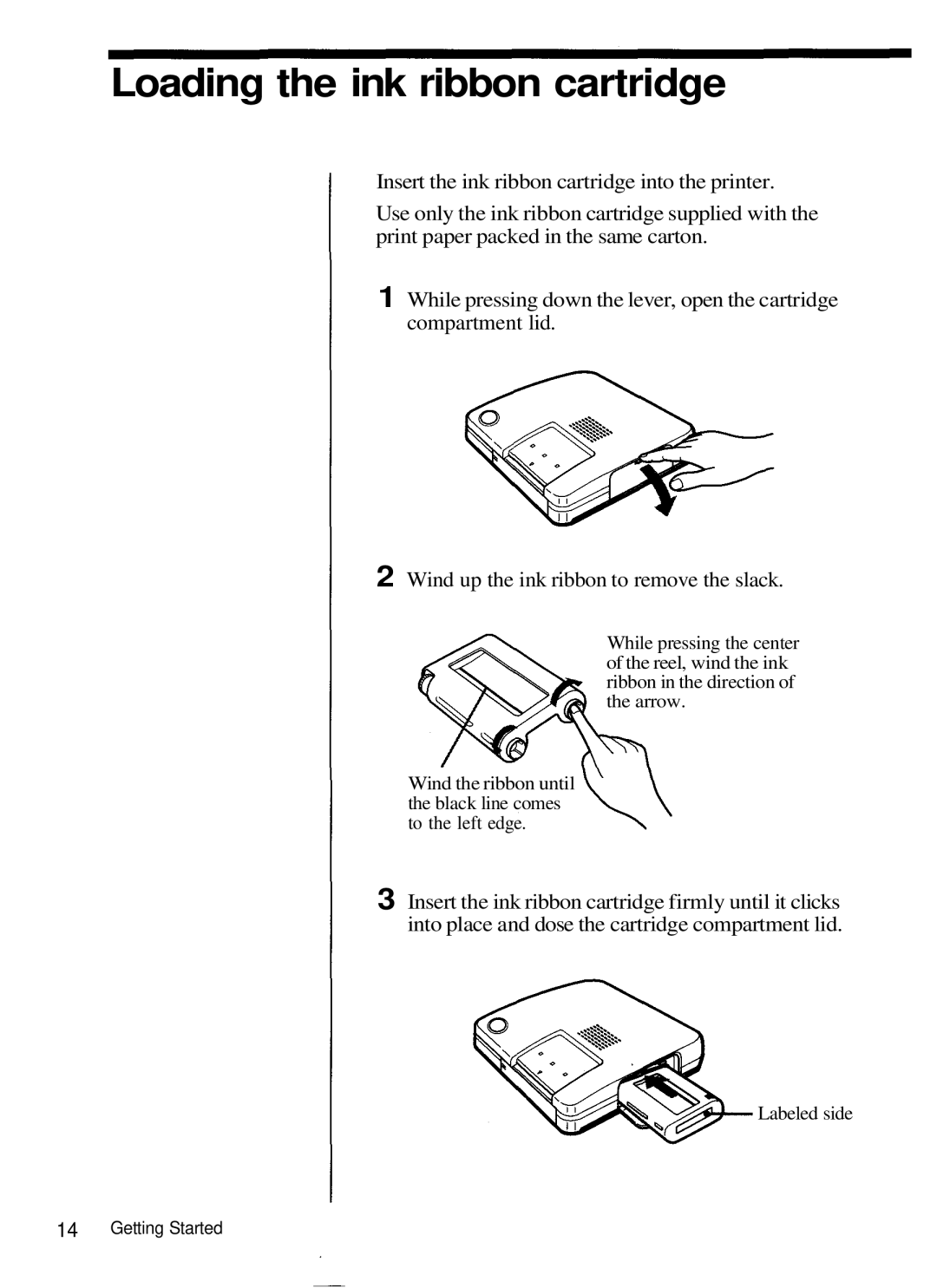 Olympus P-330N manual Loading the ink ribbon cartridge 