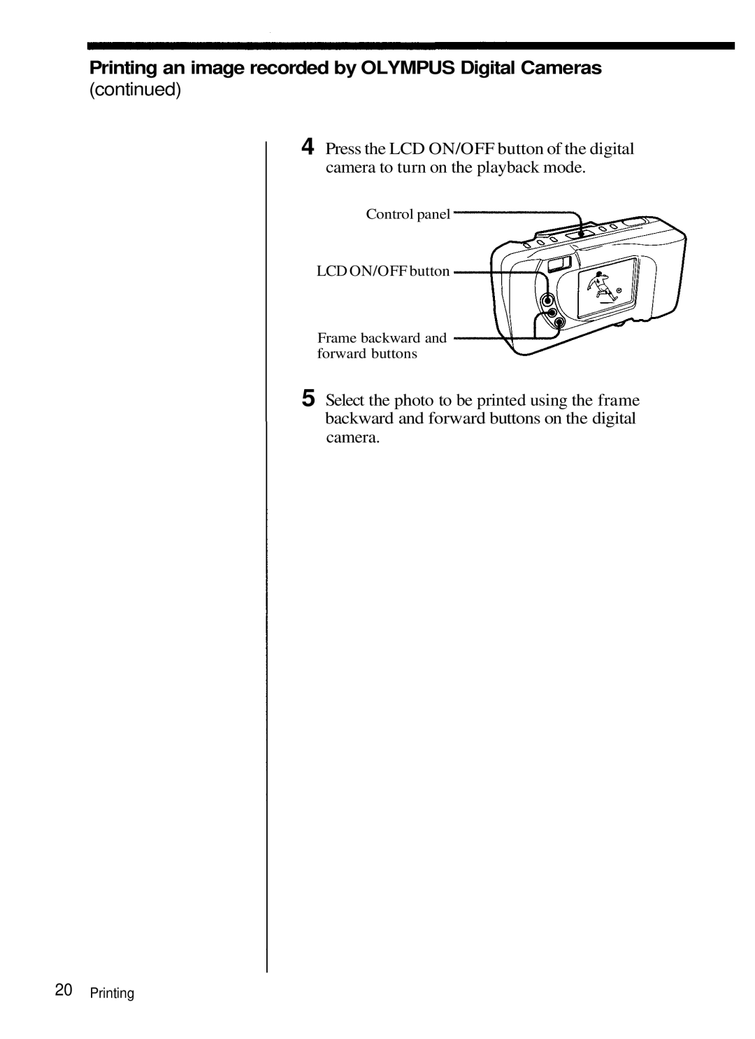 Olympus P-330N manual Printing an image recorded by Olympus Digital Cameras 