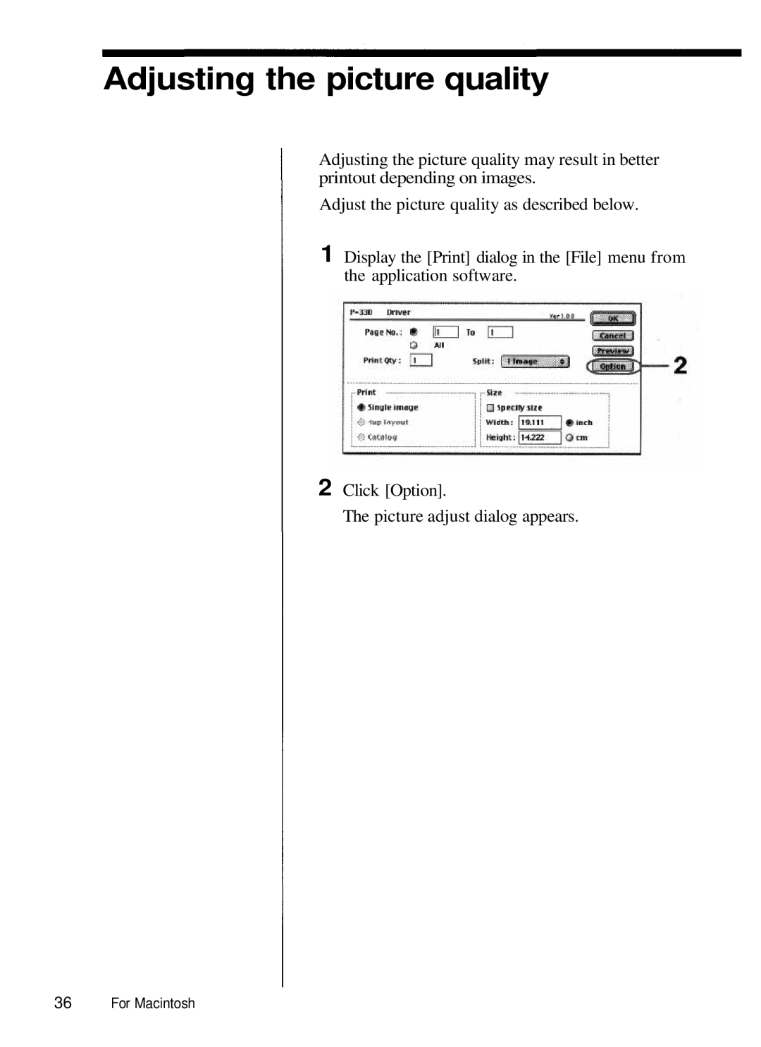 Olympus P-330 manual Adjusting the picture quality 