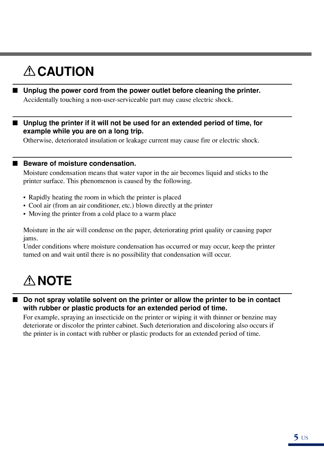 Olympus P-400 manual Beware of moisture condensation 