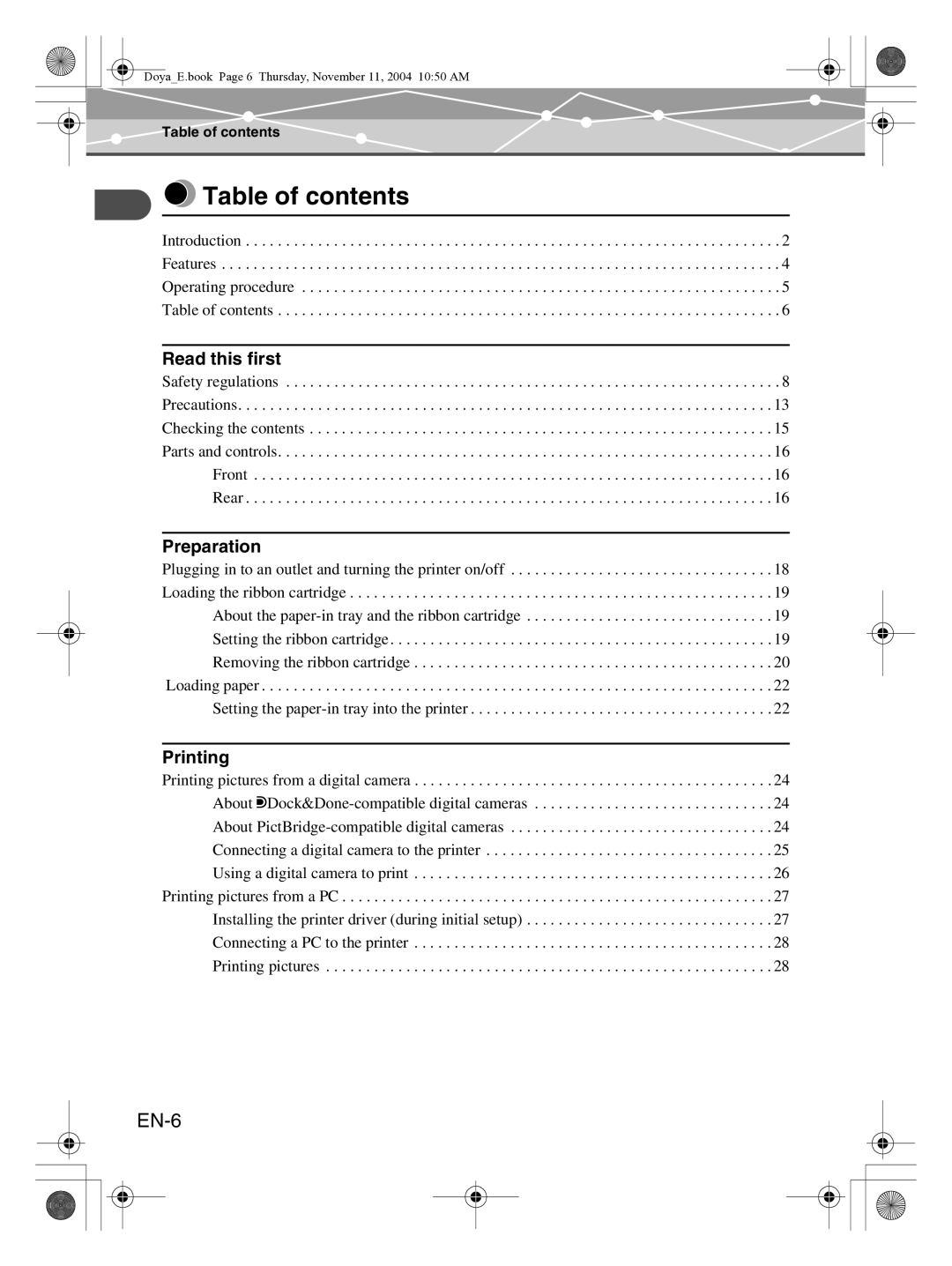 Olympus P-S100 user manual Table of contents 