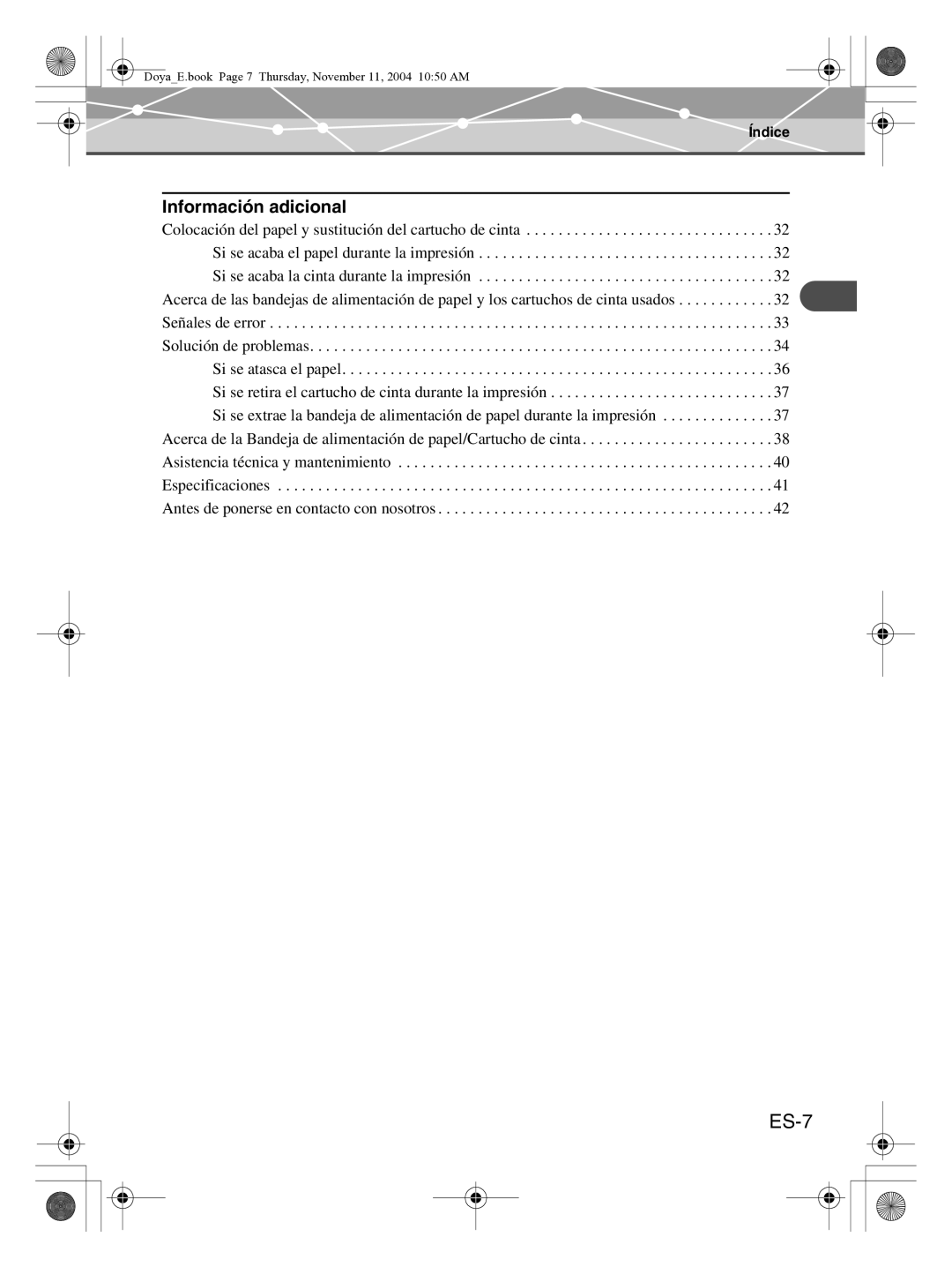 Olympus P-S100 user manual ES-7, Información adicional 