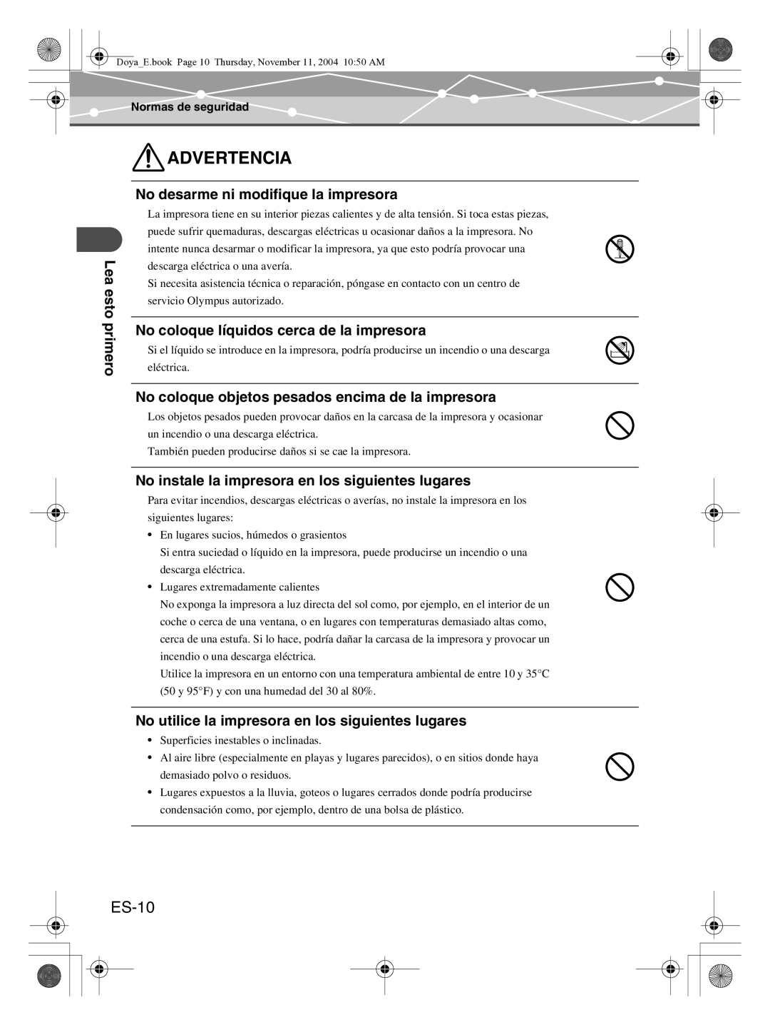 Olympus P-S100 user manual ES-10 