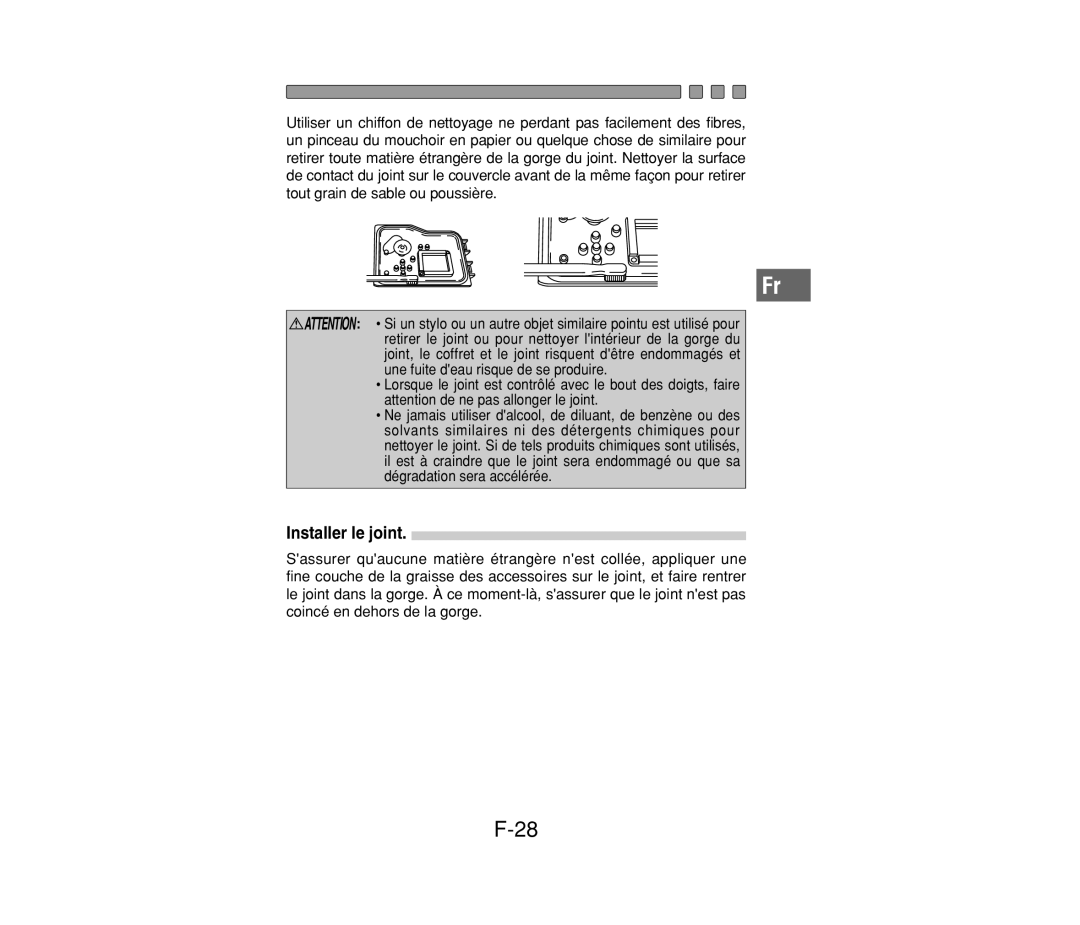 Olympus PT-014 manual Installer le joint 