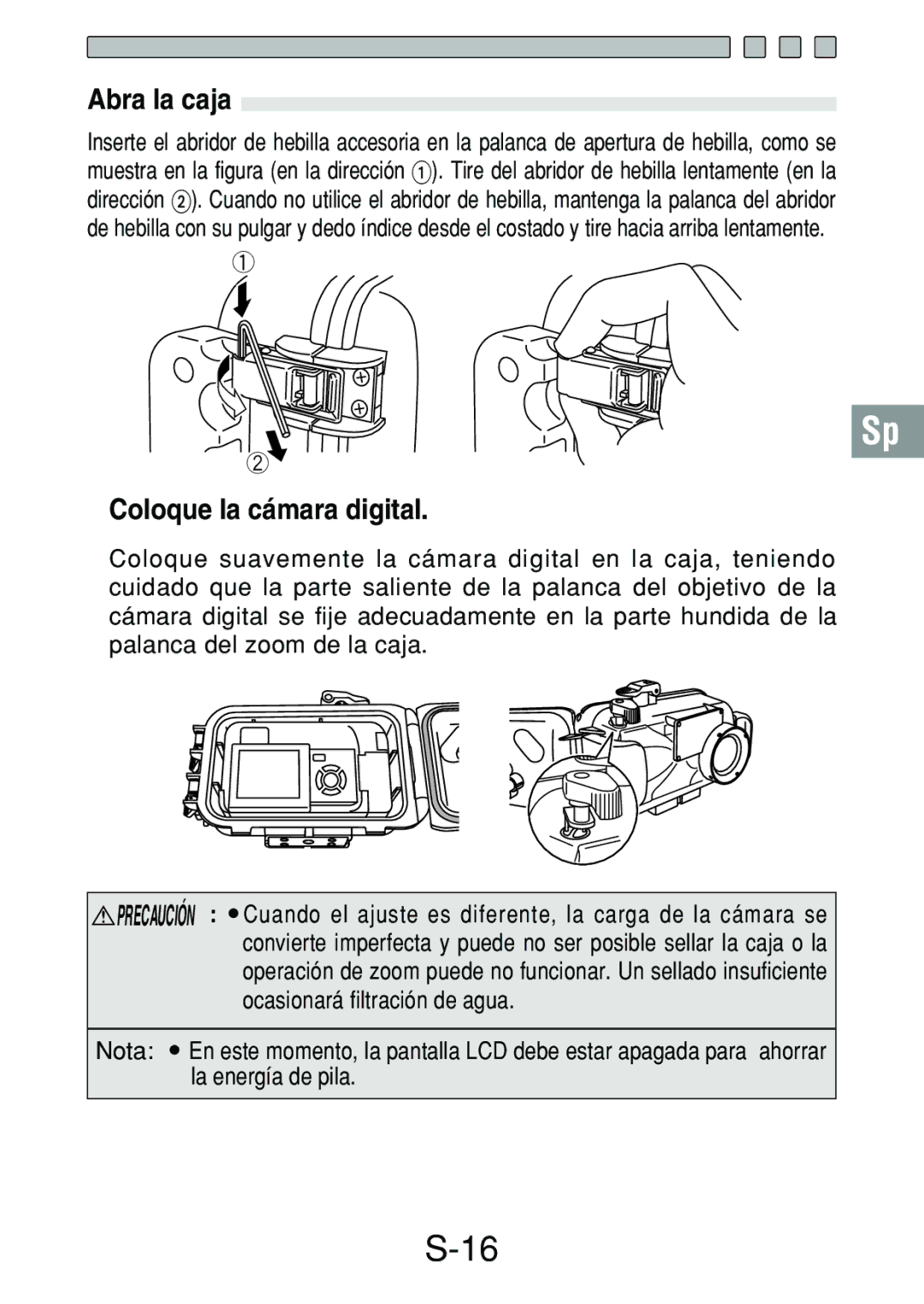 Olympus PT-017 manual Abra la caja, Coloque la cámara digital, La energía de pila 