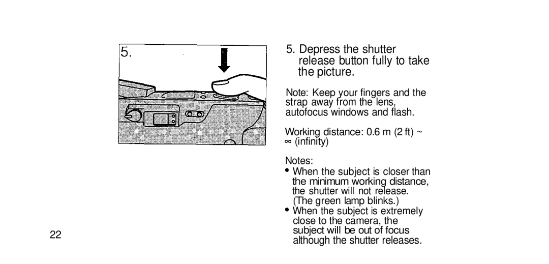 Olympus RC-200 manual Depress the shutter, Picture 