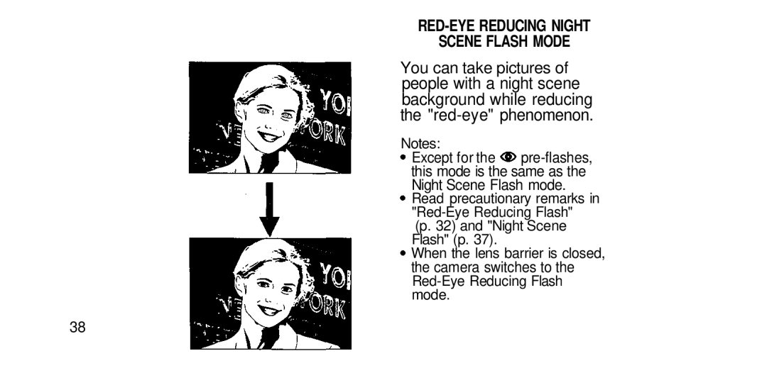 Olympus RC-200 manual RED-EYE Reducing Night Scene Flash Mode 